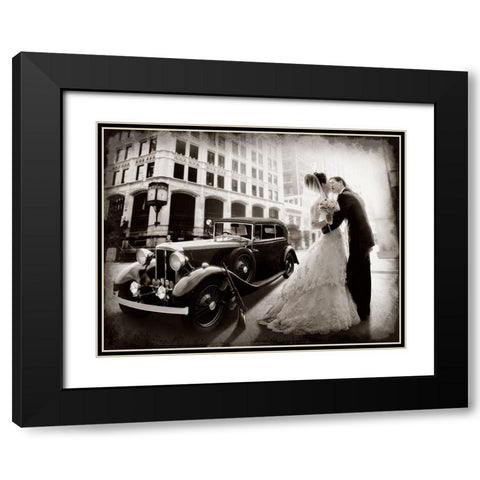 Gangster Wedding Black Modern Wood Framed Art Print with Double Matting by Laudin, Dmitry