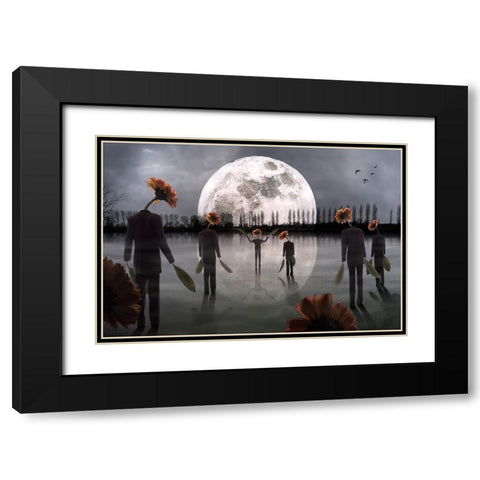 The Mysterious Cult Black Modern Wood Framed Art Print with Double Matting by Kiciak, Christophe