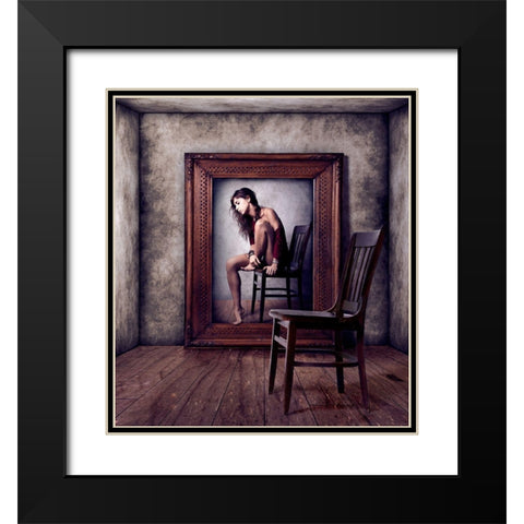 Reflejo Black Modern Wood Framed Art Print with Double Matting by Mendez Cordero, Claudia