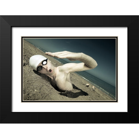 Unstoppable Black Modern Wood Framed Art Print with Double Matting by Kiciak, Christophe