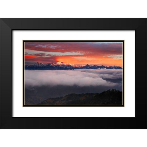 The Mountain Gods Black Modern Wood Framed Art Print with Double Matting by Wrobel, Karsten