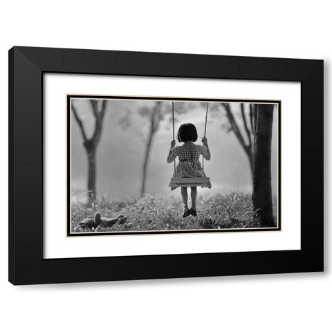 Just (You And) Me Black Modern Wood Framed Art Print with Double Matting by Sitanggang, Raymond