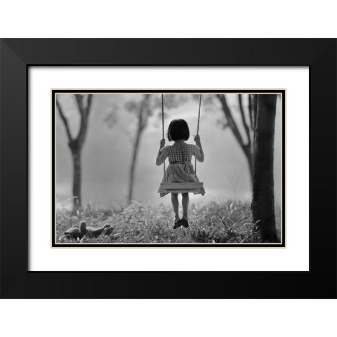 Just (You And) Me Black Modern Wood Framed Art Print with Double Matting by Sitanggang, Raymond