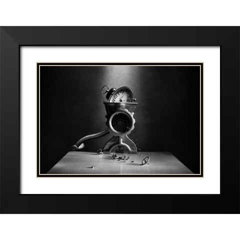 The End Of Time Black Modern Wood Framed Art Print with Double Matting by Ivanova, Victoria