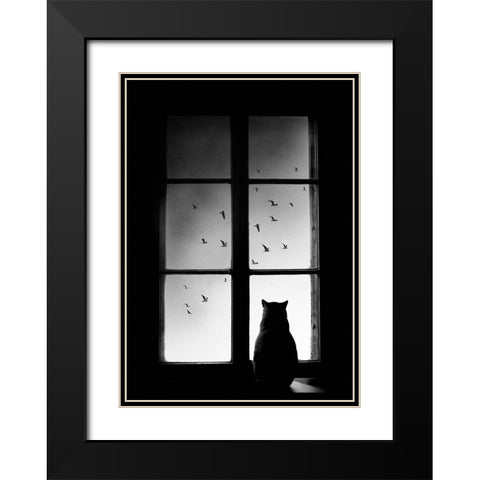 winter is coming Black Modern Wood Framed Art Print with Double Matting by Pucic, Mario