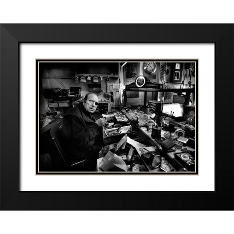 Watchmaker - Mr. Domenico. Black Modern Wood Framed Art Print with Double Matting by Grambone, Antonio