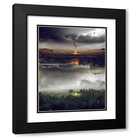 Save The World Black Modern Wood Framed Art Print with Double Matting by Heri, Mas