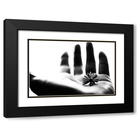 One Life Black Modern Wood Framed Art Print with Double Matting by Ikeda, Keisuke
