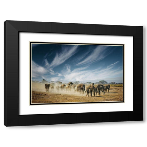 A Very Long Thinking Black Modern Wood Framed Art Print with Double Matting by Guillemot, Mathilde