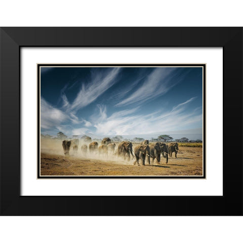 A Very Long Thinking Black Modern Wood Framed Art Print with Double Matting by Guillemot, Mathilde