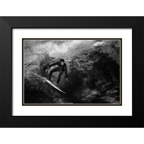 Surfing To Kingdom Come Black Modern Wood Framed Art Print with Double Matting by Hessel, Christoph