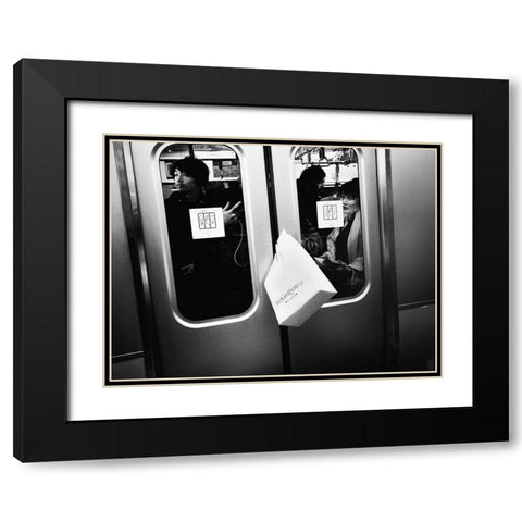 Untitled Black Modern Wood Framed Art Print with Double Matting by Suzuki, Tatsuo