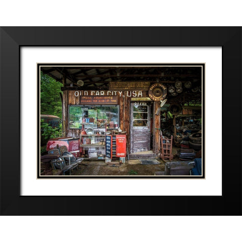 Old Car City Black Modern Wood Framed Art Print with Double Matting by Mearman, Tony