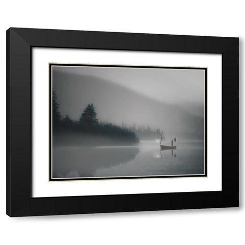 The Pilgrim Mists Black Modern Wood Framed Art Print with Double Matting by David Senechal Photographie
