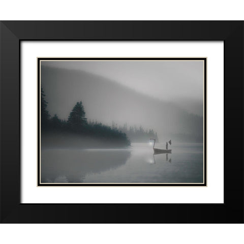 The Pilgrim Mists Black Modern Wood Framed Art Print with Double Matting by David Senechal Photographie