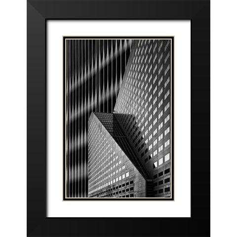 Patches Of Light Black Modern Wood Framed Art Print with Double Matting by Van den, Jef