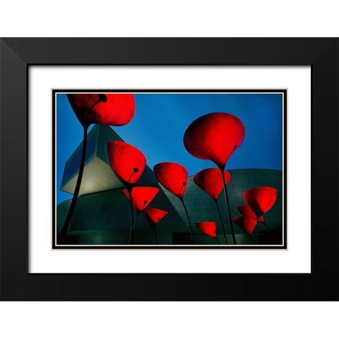 Maxxi  Museum Black Modern Wood Framed Art Print with Double Matting by Pellegrini, Fulvio