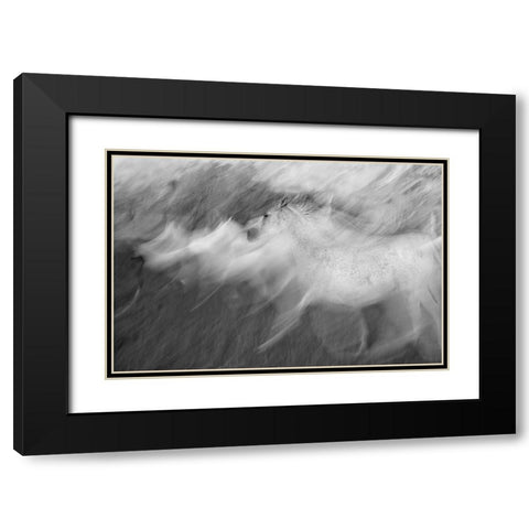 Mystic White Black Modern Wood Framed Art Print with Double Matting by Malovrh, Milan