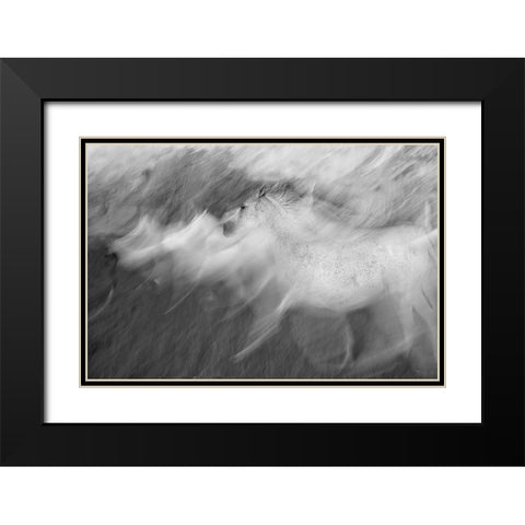 Mystic White Black Modern Wood Framed Art Print with Double Matting by Malovrh, Milan