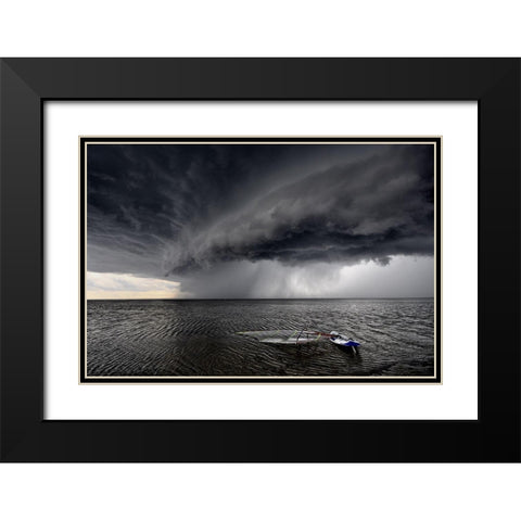 ... Where Are You ? Black Modern Wood Framed Art Print with Double Matting by Lipinski C, Roman