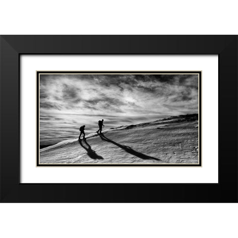 Step By Step Black Modern Wood Framed Art Print with Double Matting by Rebro, Marcel