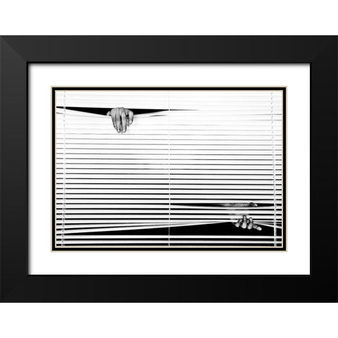Black Or White Black Modern Wood Framed Art Print with Double Matting by Ikeda, Keisuke