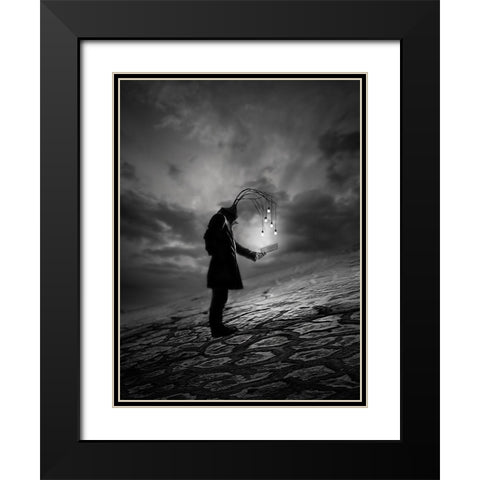 The Reader Black Modern Wood Framed Art Print with Double Matting by David Senechal Photographie