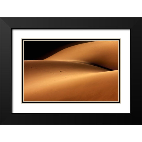 Desert And The Human Torso Black Modern Wood Framed Art Print with Double Matting by Bakhtari Bonab, Ebrahim