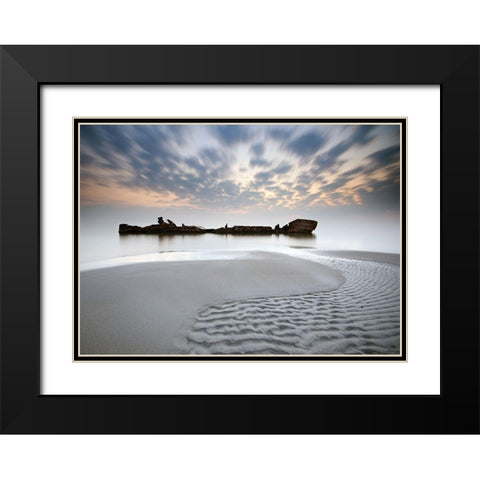 The Wreck Black Modern Wood Framed Art Print with Double Matting by Keller