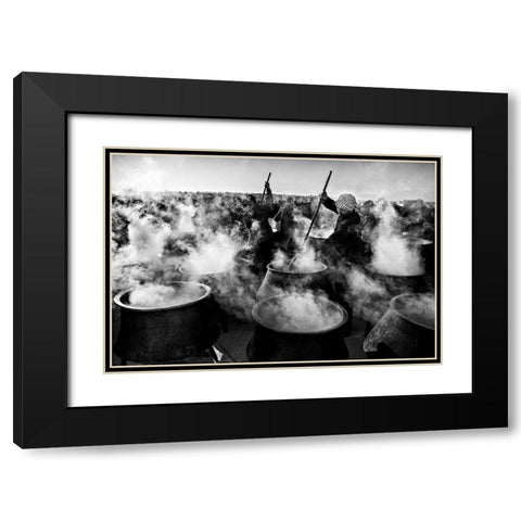 Eastern Lights Black Modern Wood Framed Art Print with Double Matting by Momeni, Mohammadreza