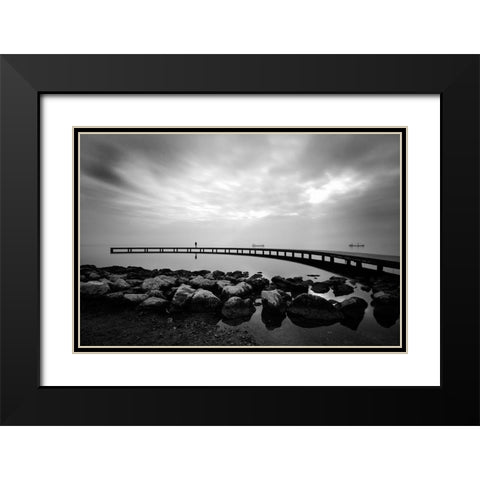 Wait... Black Modern Wood Framed Art Print with Double Matting by Kasim, Murat