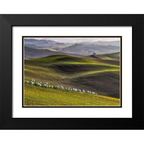 Pastoral Black Modern Wood Framed Art Print with Double Matting by Lipinski C, Roman