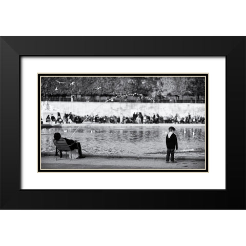 No Comment Black Modern Wood Framed Art Print with Double Matting by Vigoureux, Guillaume