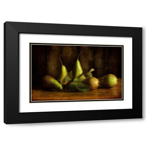 Pears Black Modern Wood Framed Art Print with Double Matting by Disher, Mandy