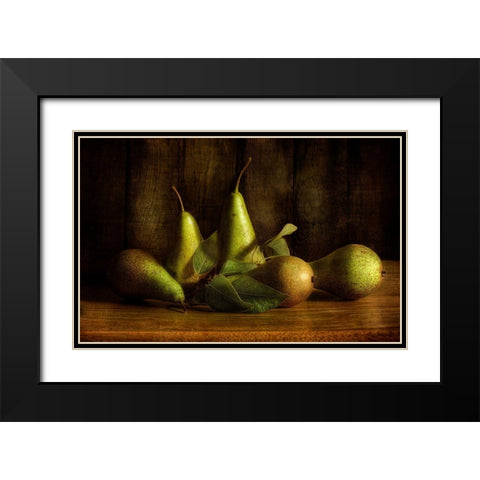 Pears Black Modern Wood Framed Art Print with Double Matting by Disher, Mandy