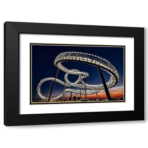 Tiger And Turtle At Dawn Black Modern Wood Framed Art Print with Double Matting by Schmidtke, Holger