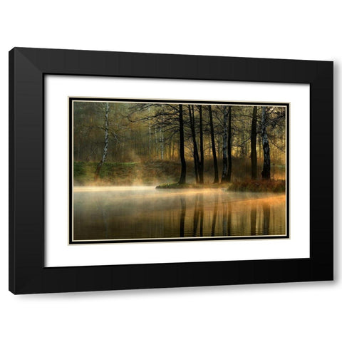 Silent Light. Black Modern Wood Framed Art Print with Double Matting by Jankowska, Agnieszka