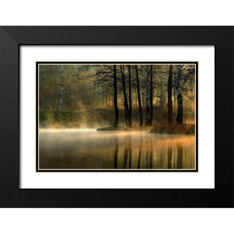 Silent Light. Black Modern Wood Framed Art Print with Double Matting by Jankowska, Agnieszka