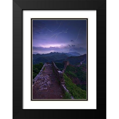 Great Wall Black Modern Wood Framed Art Print with Double Matting by Zhang, Yan