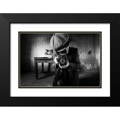 Untitled Black Modern Wood Framed Art Print with Double Matting by Grobenski, Mario
