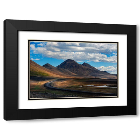 Iceland Black Modern Wood Framed Art Print with Double Matting by Kravanja, Jure