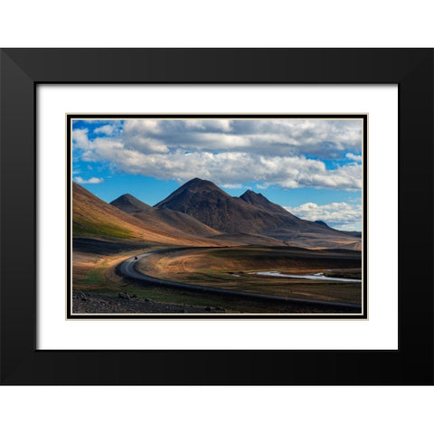 Iceland Black Modern Wood Framed Art Print with Double Matting by Kravanja, Jure