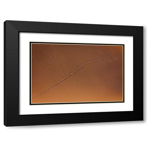 Footprint Black Modern Wood Framed Art Print with Double Matting by Momeni, Mohammadreza