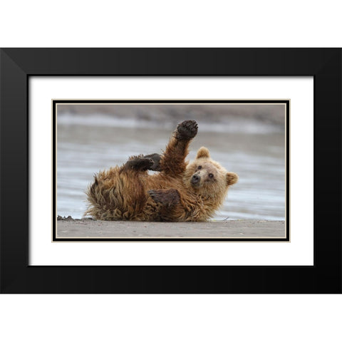 High Five Black Modern Wood Framed Art Print with Double Matting by Forns, Alfred