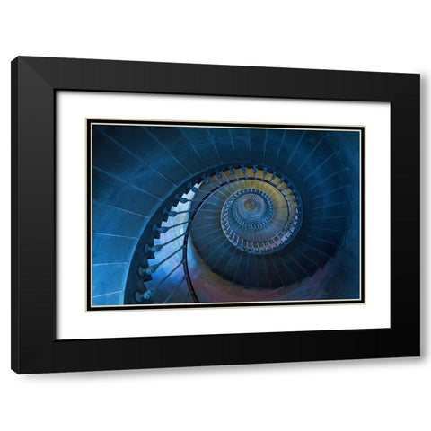 Caracol Black Modern Wood Framed Art Print with Double Matting by Ferreira, Remi