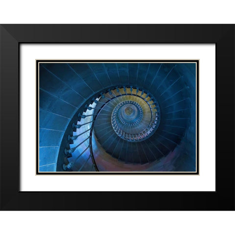 Caracol Black Modern Wood Framed Art Print with Double Matting by Ferreira, Remi