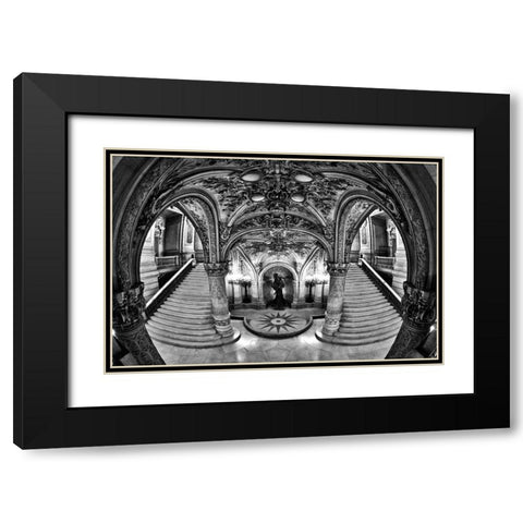 Opera Mystery Black Modern Wood Framed Art Print with Double Matting by Pelissier, Marc