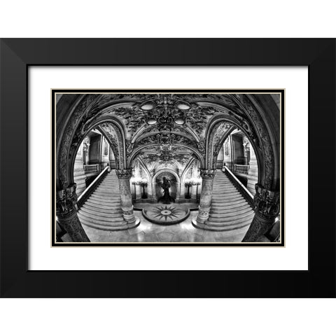 Opera Mystery Black Modern Wood Framed Art Print with Double Matting by Pelissier, Marc