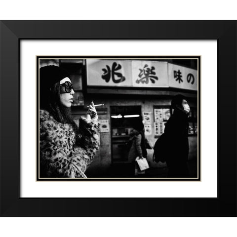 Untitled Black Modern Wood Framed Art Print with Double Matting by Suzuki, Tatsuo