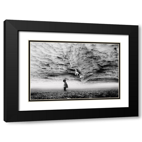 Hello Grandpa Black Modern Wood Framed Art Print with Double Matting by Trijoko